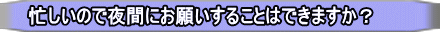 忙しいので夜間にお願いすることはできますか？