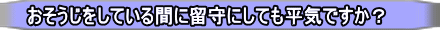 おそうじをしている間に留守にしても平気ですか？